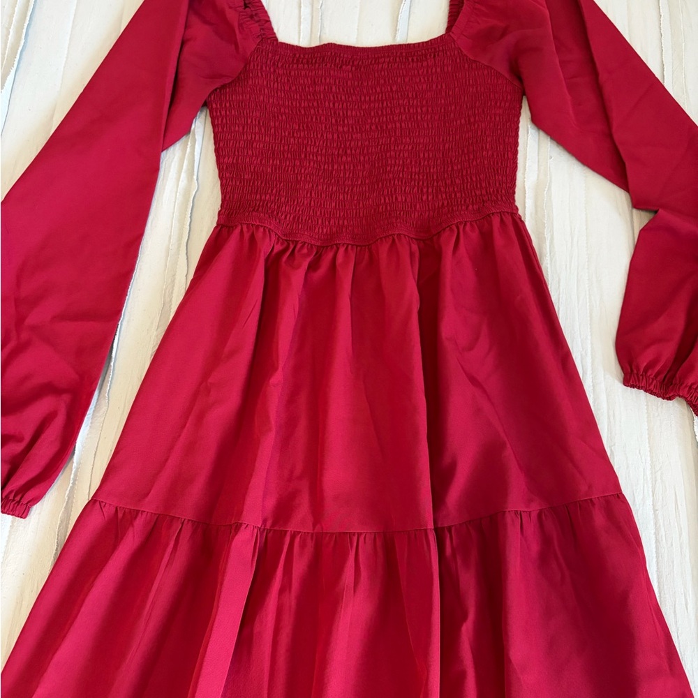 Anrabess Smocked Long Sleeve Tiered Dress | Size S - Picture 3 of 4